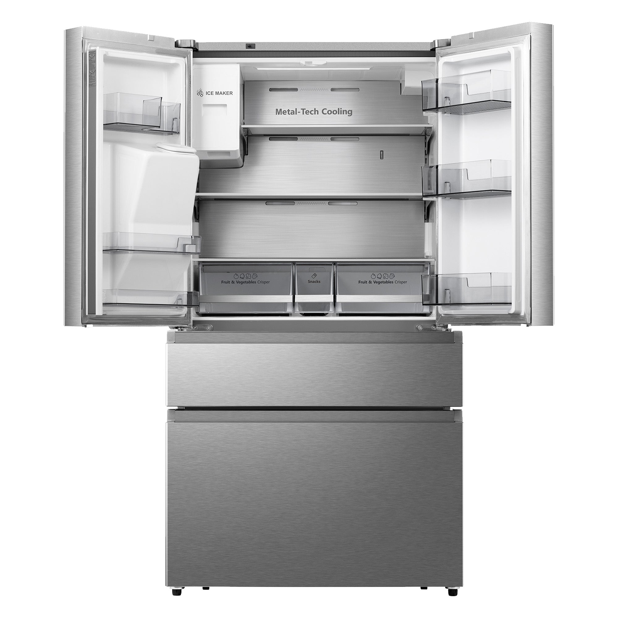 Hisense Titanium Counter Depth French Door Fridge (19.1 Cu.Ft.) - RF200D4CSE