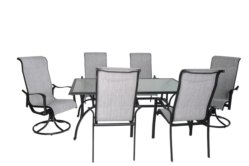 Hanlan 72" Outdoor Dining Table Charcoal/Glass Leons.ca Léon