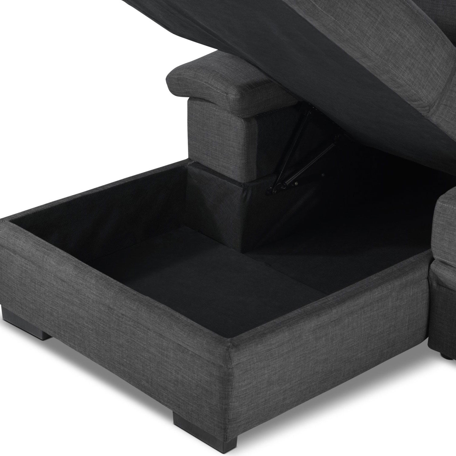 Tessaro Pop-Up Sofa Bed with Left-Facing Chaise - Charcoal