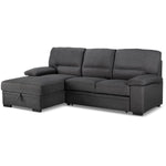 Tessaro Pop-Up Sofa Bed with Left-Facing Chaise - Charcoal