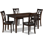 Lauren 5-Piece Dining Set - Dark Brown, Brown