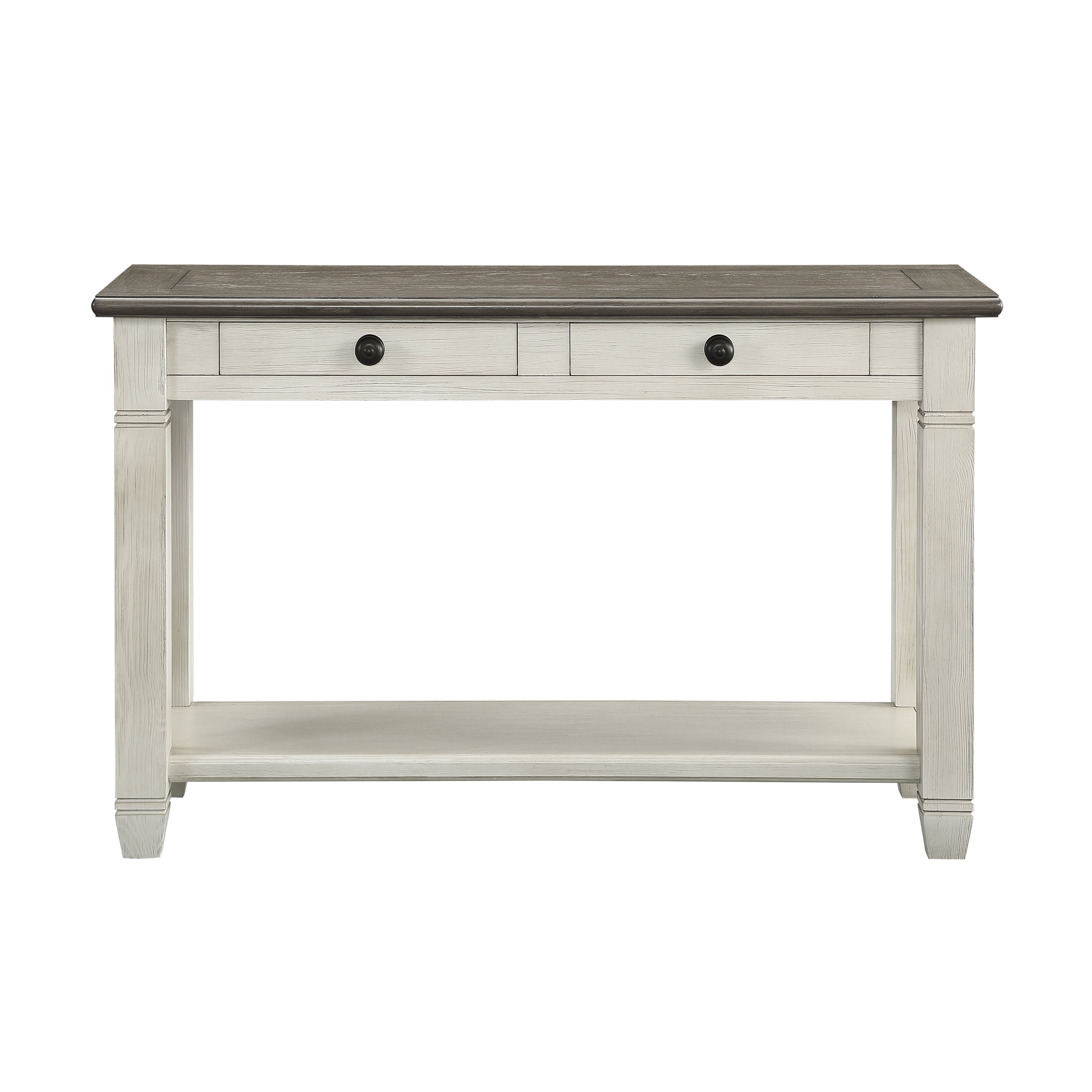 Harold 48" Sofa Table - Antique White and Brown