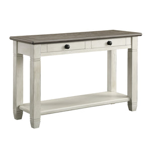 Harold Table console 48 po – blanc antique et brun
