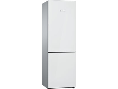 Bosch Série 800 Réfrigérateur 10,0 pi³ congélateur en bas profondeur de comptoir 24 po verre blanc B10CB81NVW