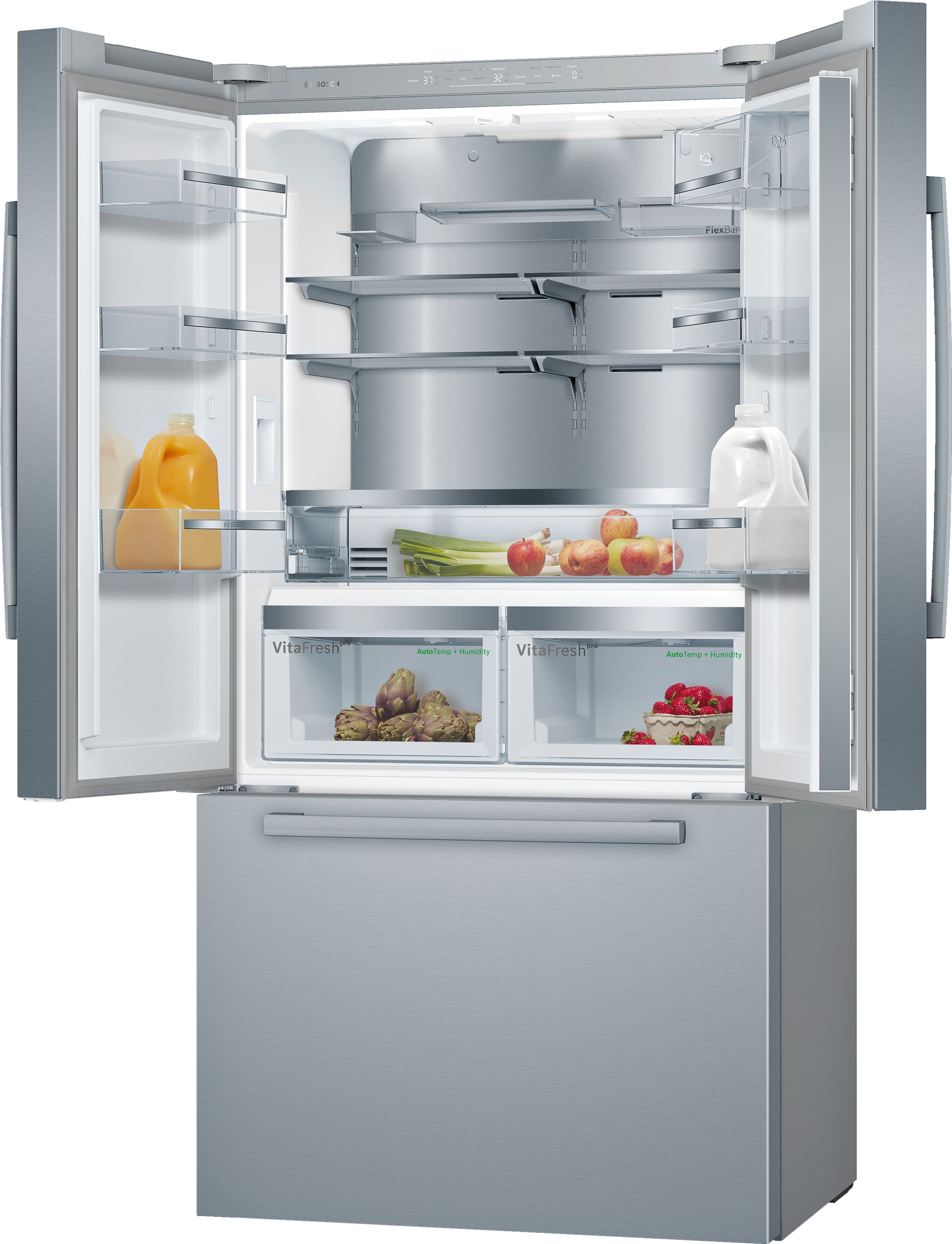 Bosch 800 Series 36" 20.8 Cu. Ft. Stainless Steel Counter-Depth French Door Refrigerator - B36CT80SNS
