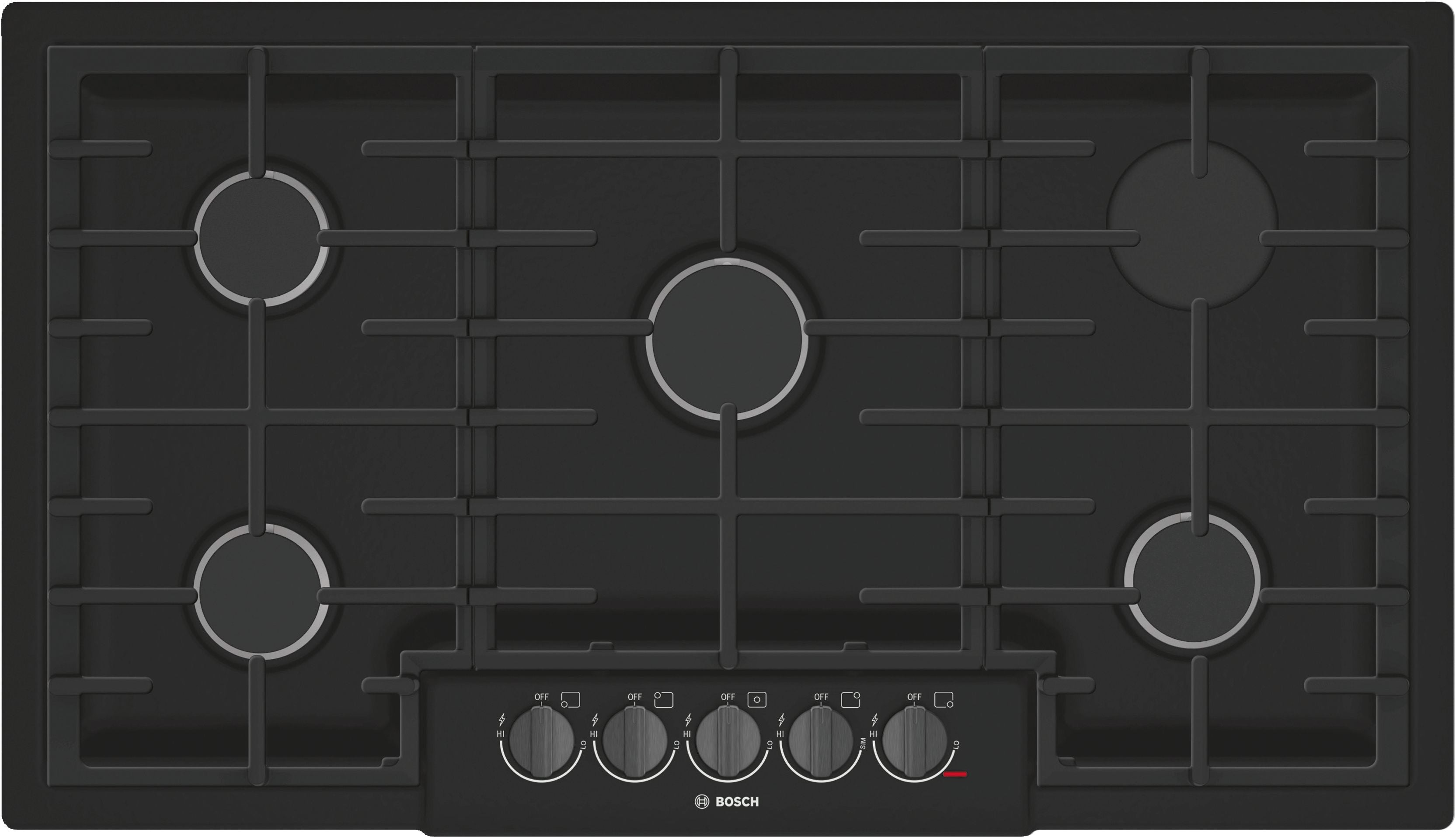 Bosch Black Stainless Steel 800 Series 36-Inch Gas Cooktop - NGM8646UC