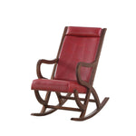 Arthur Rocking Chair - Burgundy/Walnut