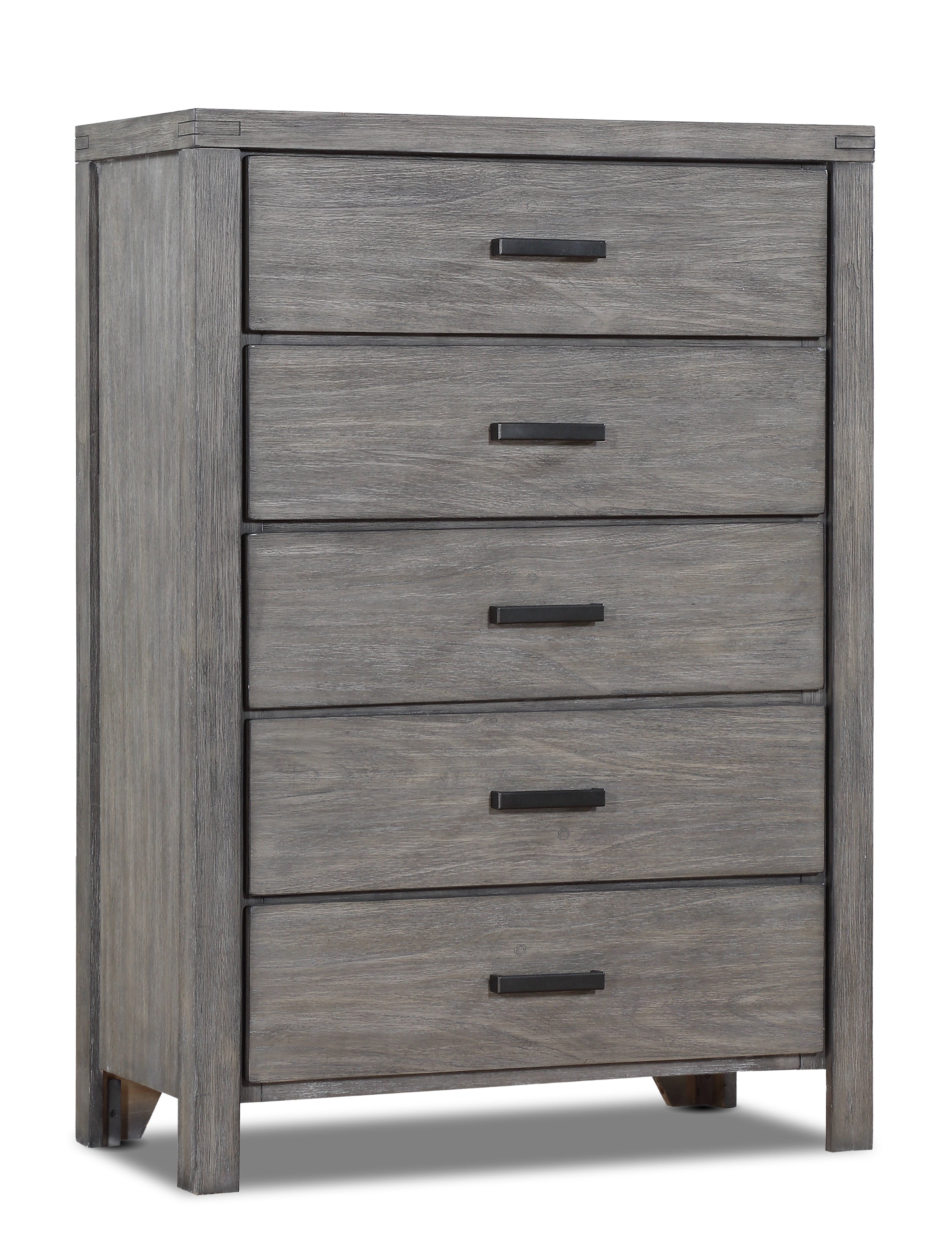 Copeland 5-Drawer Chest - Wire-Brushed Grey