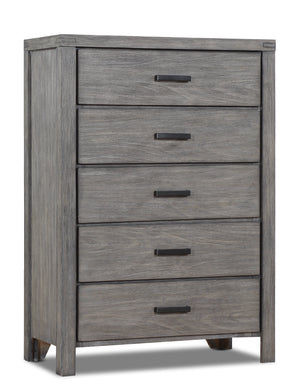 Copeland Commode 5 tiroirs – gris brossé métallique