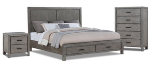 Copeland Chambre à coucher avec rangement 5 mcx très grand – gris brossé métallique