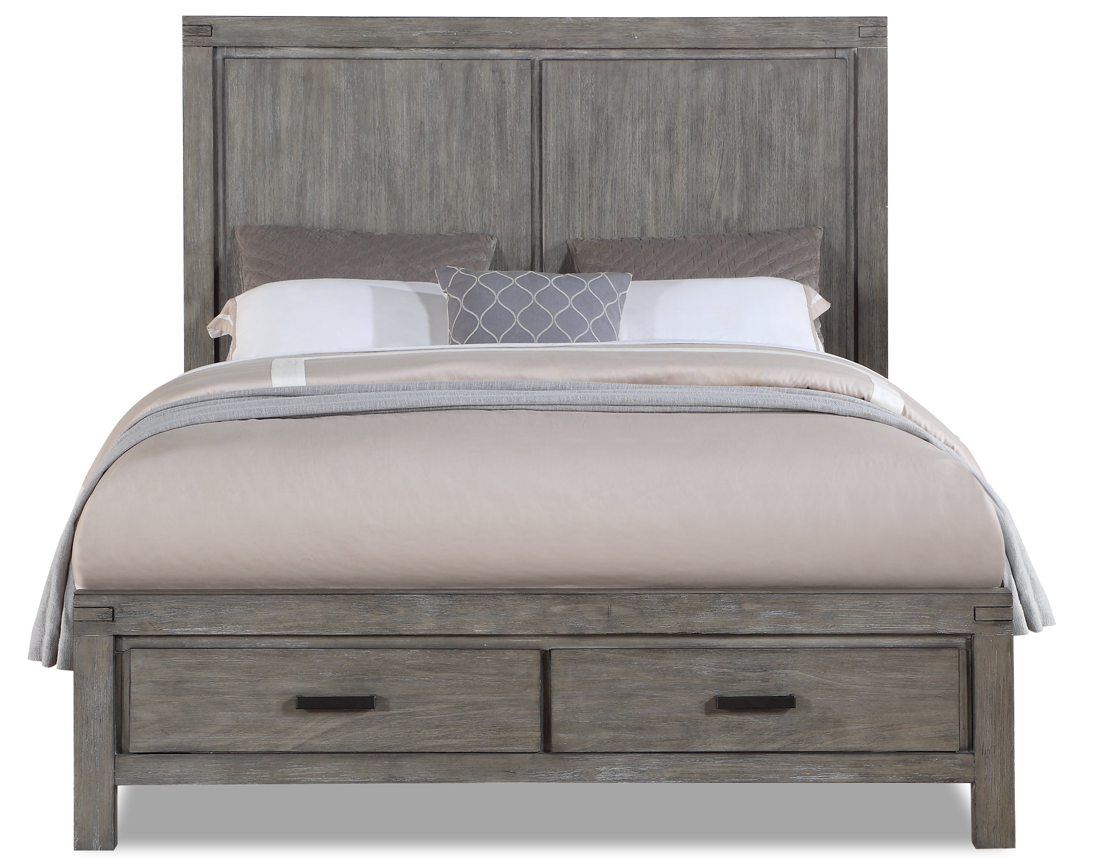 Copeland 6-Piece Queen Storage Bedroom Package - Wire-Brushed Grey