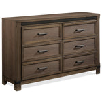 Rossco 6-Drawer Dresser - Rustic Oak