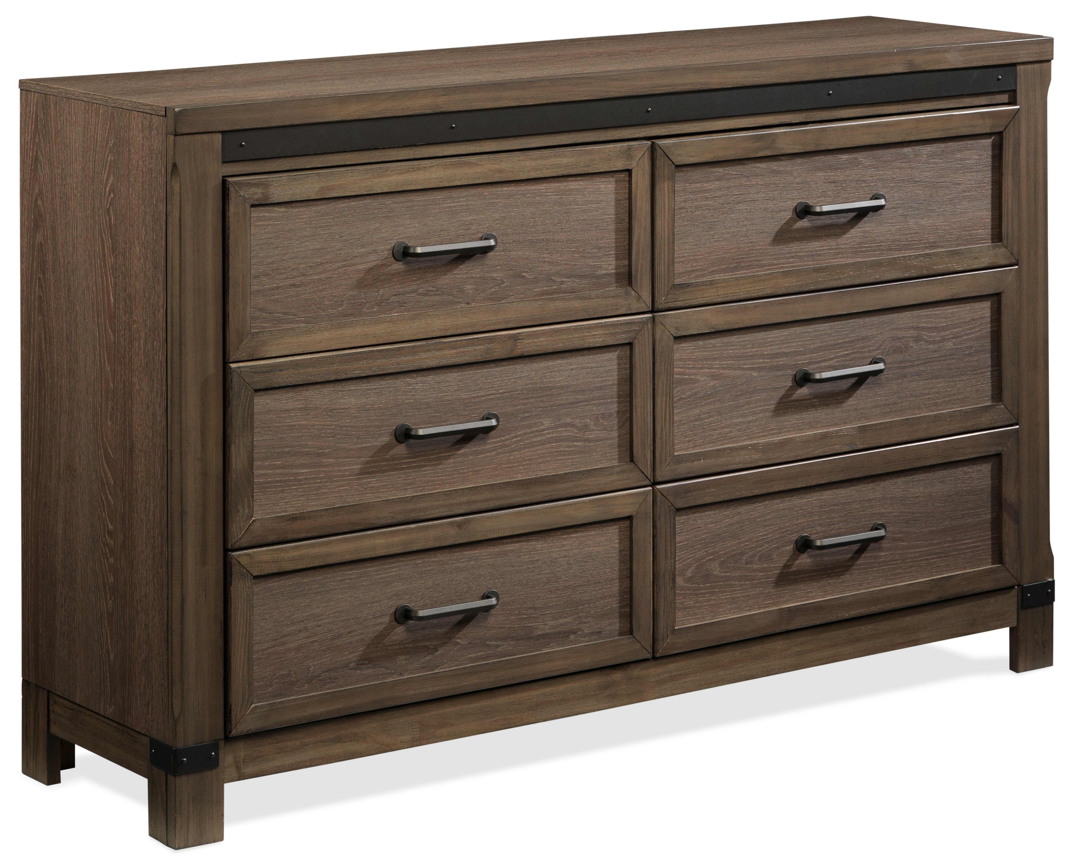 Rossco 6-Drawer Dresser - Rustic Oak