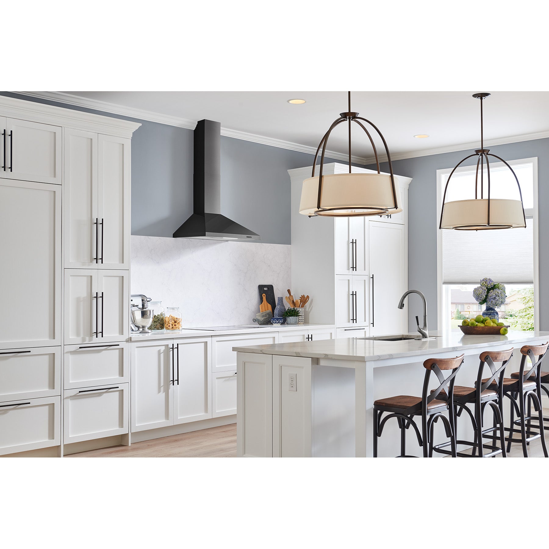 Broan Black Stainless Steel 30" 460 Max CFM Pyramidal Chimney Range Hood - EW4830BLS