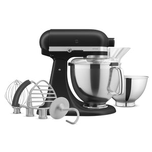 KitchenAid Série Artisan® Batteur sur socle à tête inclinable avec ensemble d’accessoires de qualité supérieure noir mat - KSM195PSBM
