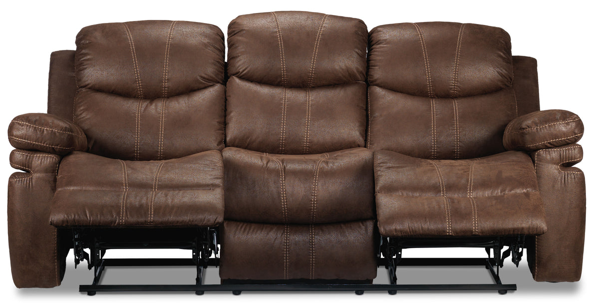 Marbella Reclining Sofa with Drop Down Table - Brown