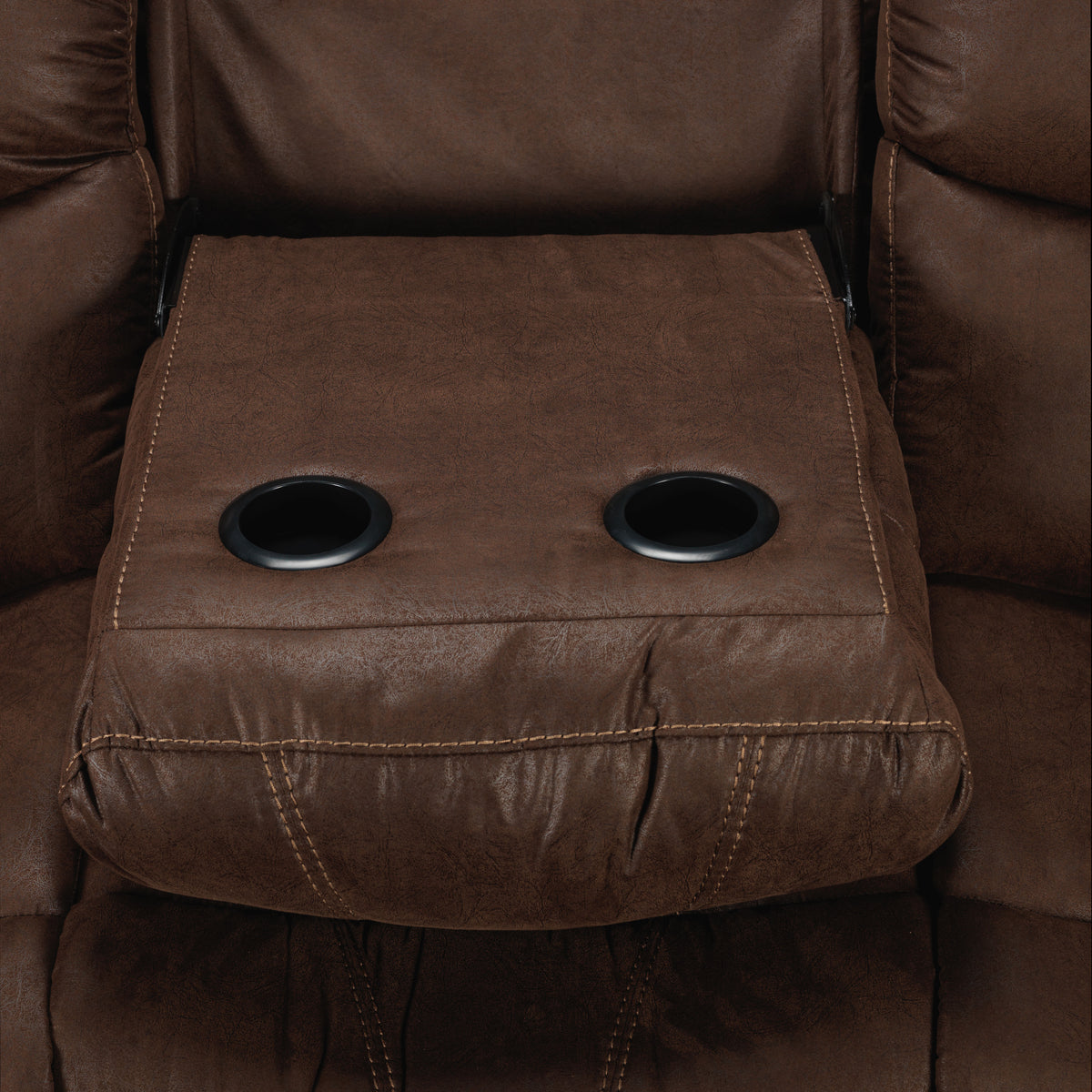 Marbella Reclining Sofa with Drop Down Table - Brown