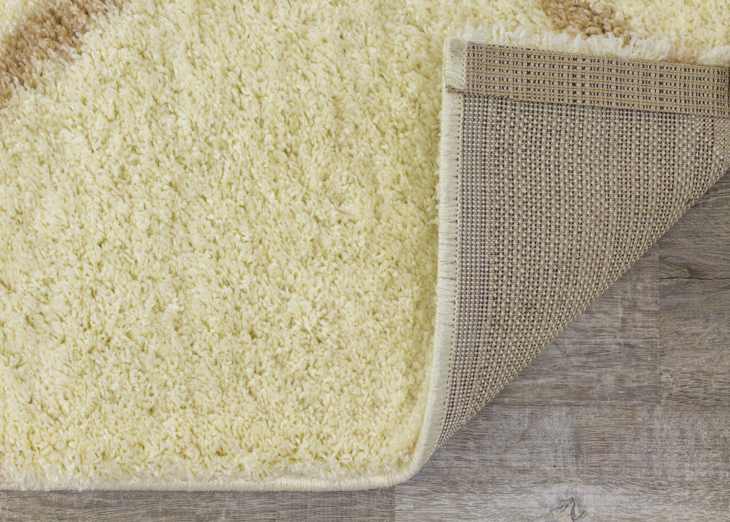 Finesse Lines Crossing Shag Area Rug - 8' X 11' - Cream/Beige