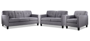 Merlin Ens. Sofa, causeuse et fauteuil - gris