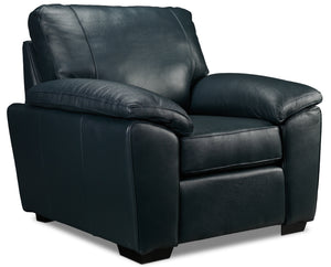 Gaetano Fauteuil en cuir - bleu atlantique Havana