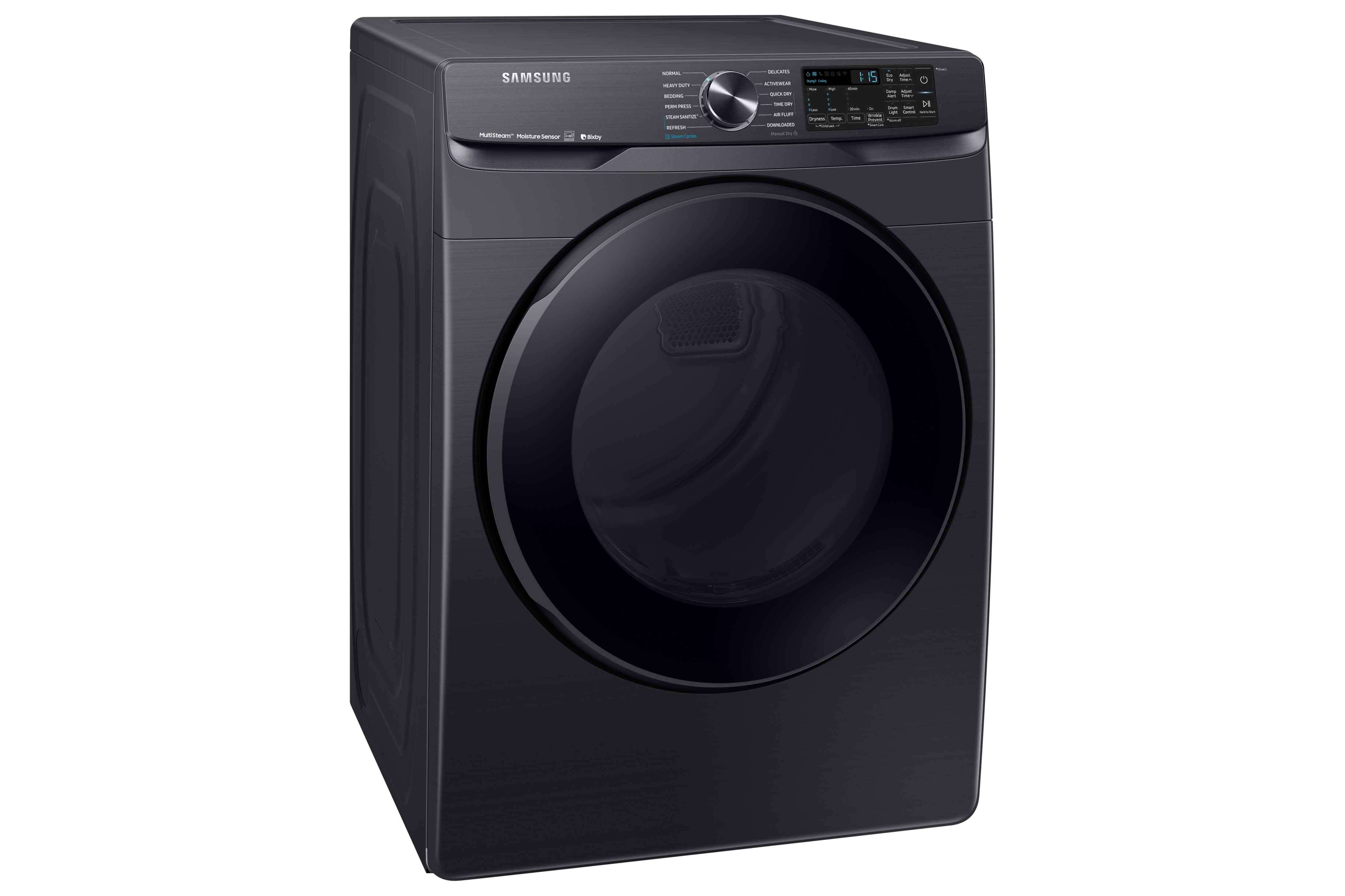 Samsung Black Stainless Steel Front Load Dryer with Steam Sanitize (7.5 Cu.Ft) -DVE50R8500V/AC