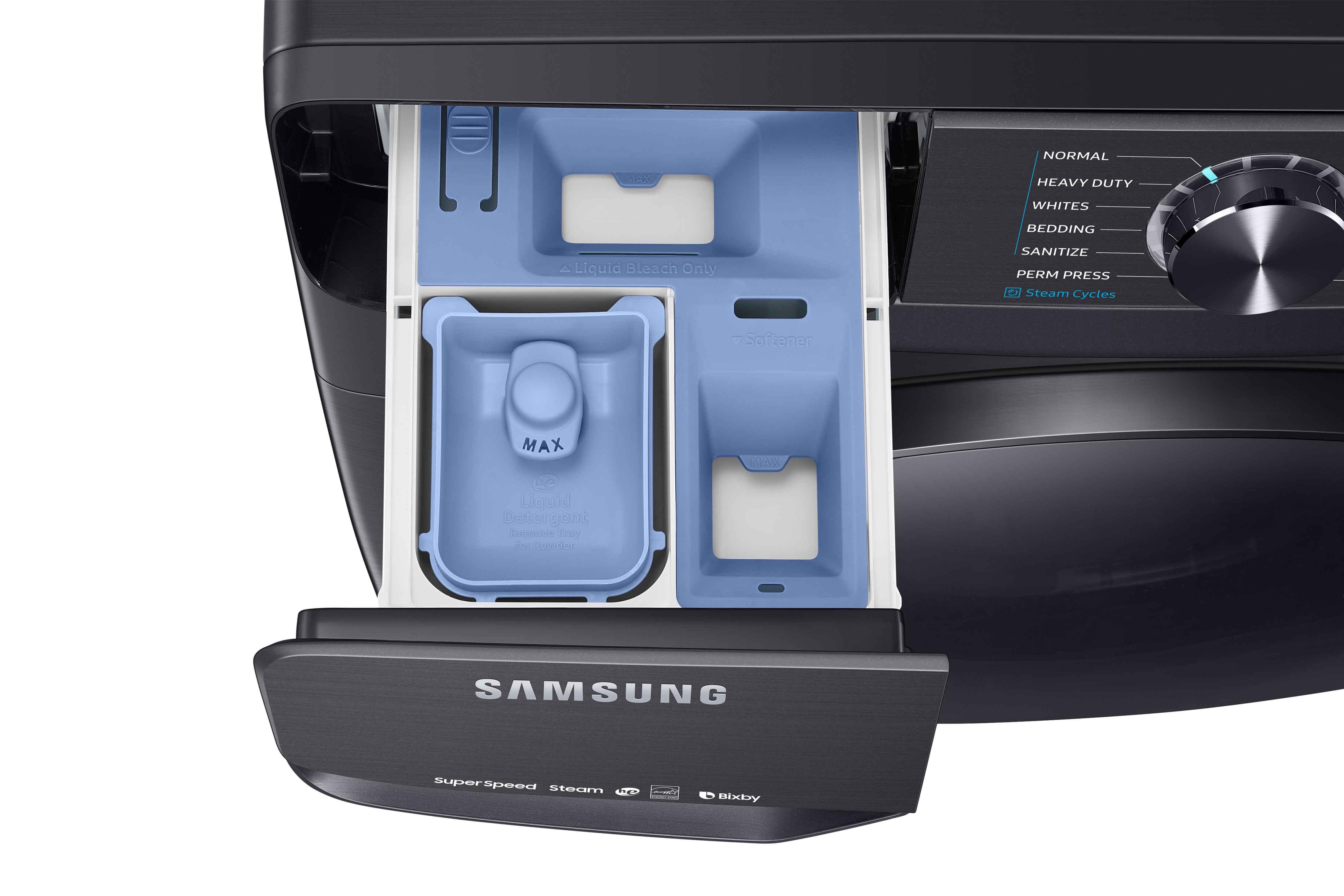 Samsung Black Stainless Steel Front Load Washer with Super Speed (5.8 Cu.Ft) - WF50T8500AV/A5