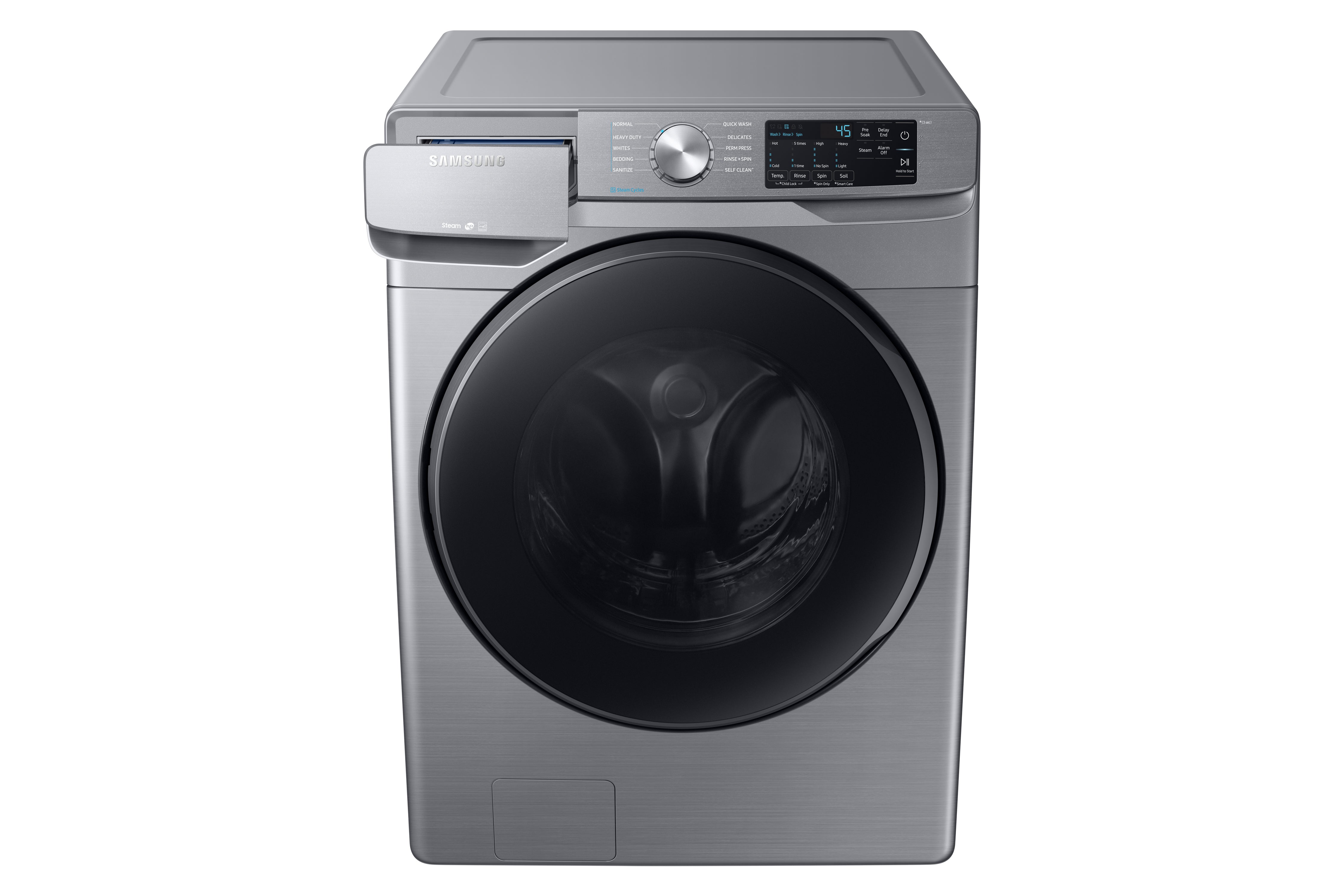 Samsung Stainless Platinum Steam Front Load Washer (5.2 Cu. Ft.) - WF45R6100AP/US