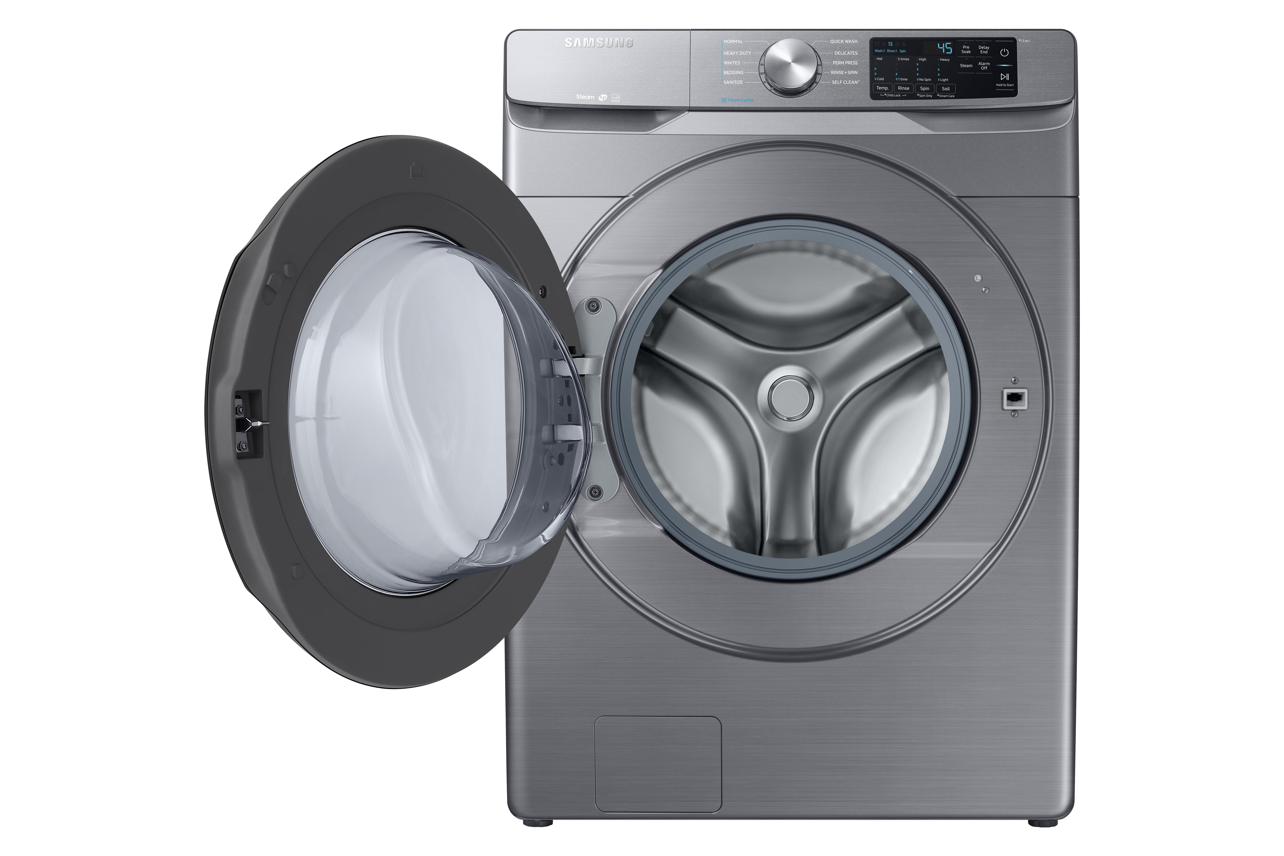 Samsung Stainless Platinum Steam Front Load Washer (5.2 Cu. Ft.) - WF45R6100AP/US