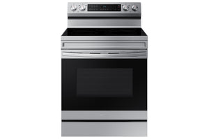 Samsung Cuisinière électrique autonome 6,3 pi³ à convection par ventilateur avec Wi-Fi et friture à air acier inoxydable NE63A6511SS/AC