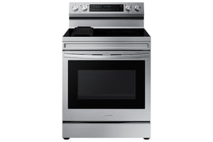 Samsung Cuisinière électrique autonome à convection véritable 6,3 pi³ avec Wi-Fi et friture à air acier inoxydable NE63A6711SS/AC