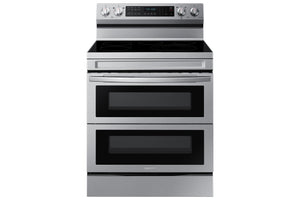 Samsung Cuisinière électrique 6,3 pi³ avec technologie Flex DuoMC et fonction friture à air 30 po acier inoxydable NE63A6751SS/AC