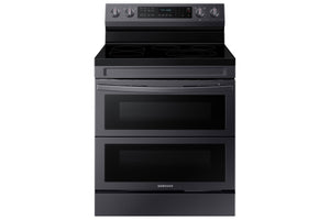 Samsung Cuisinière électrique 6,3 pi³ autonome à double porte et fonction friture à air 30 po acier inoxydable noir NE63A6751SG/AC