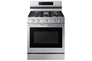 Samsung Cuisinière au gaz à convection véritable 6,0 pi³ avec Wi-Fi et friture à air acier inoxydable NX60A6711SS/AA