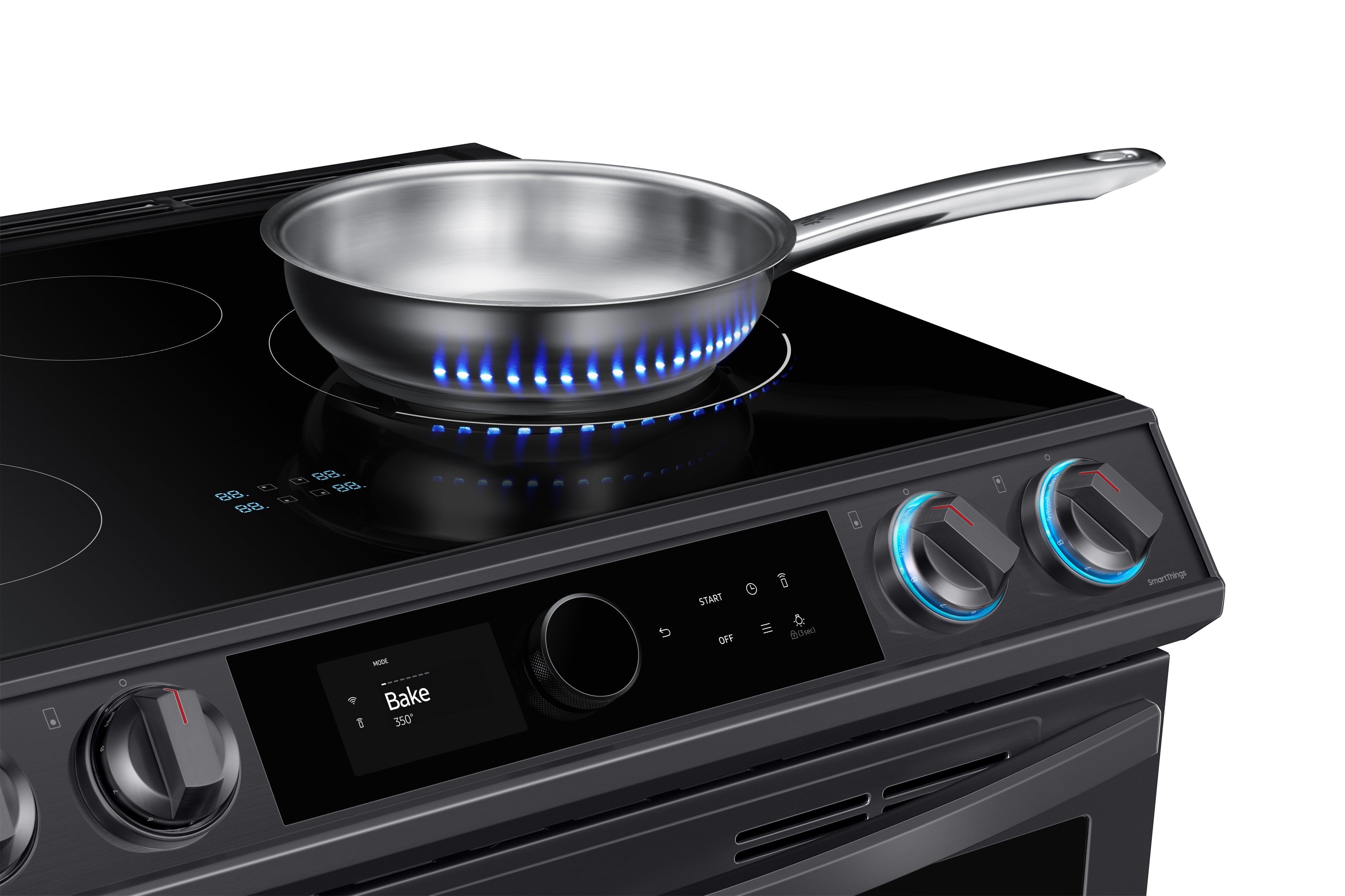 Samsung Black Stainless Steel Slide-In Induction Range with Wi-Fi and Air Fry (6.3 Cu.Ft) - NE63T8911SG/AC