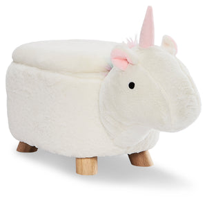 Tabouret de rangement licorne - blanc