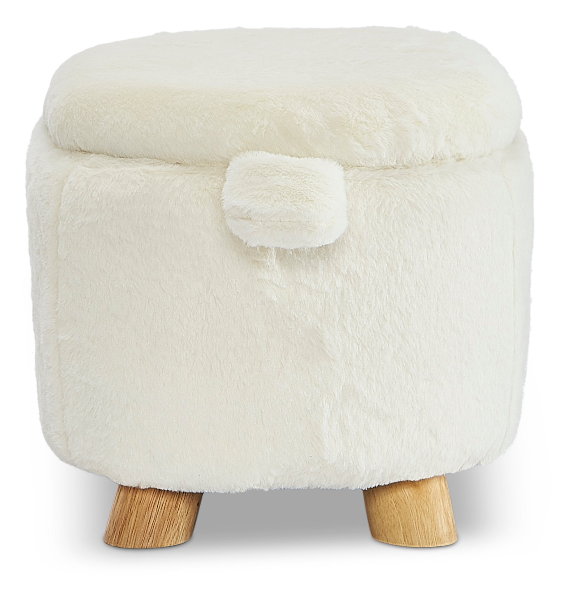 Polar Bear Storage Ottoman - White