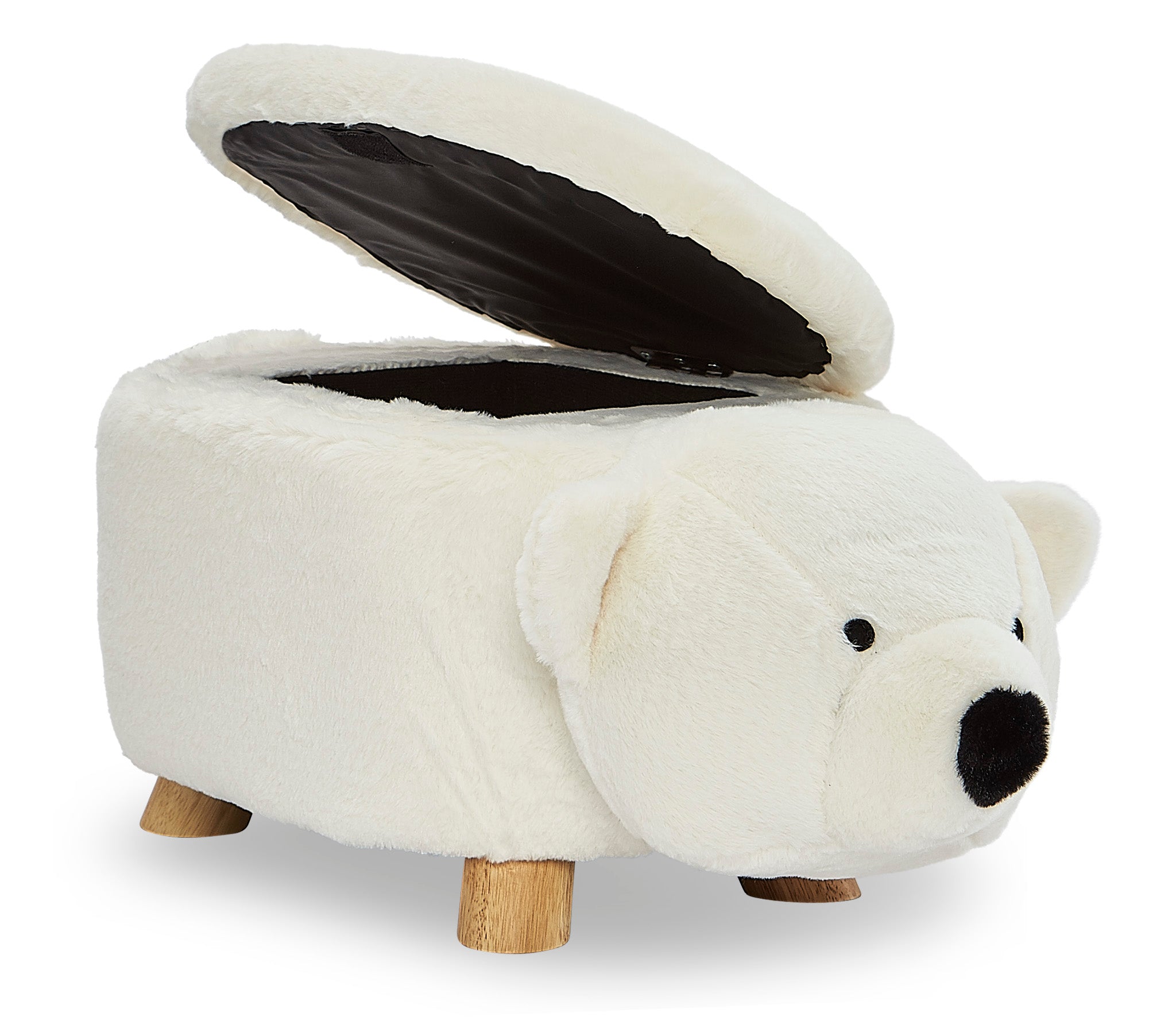 Polar Bear Storage Ottoman - White