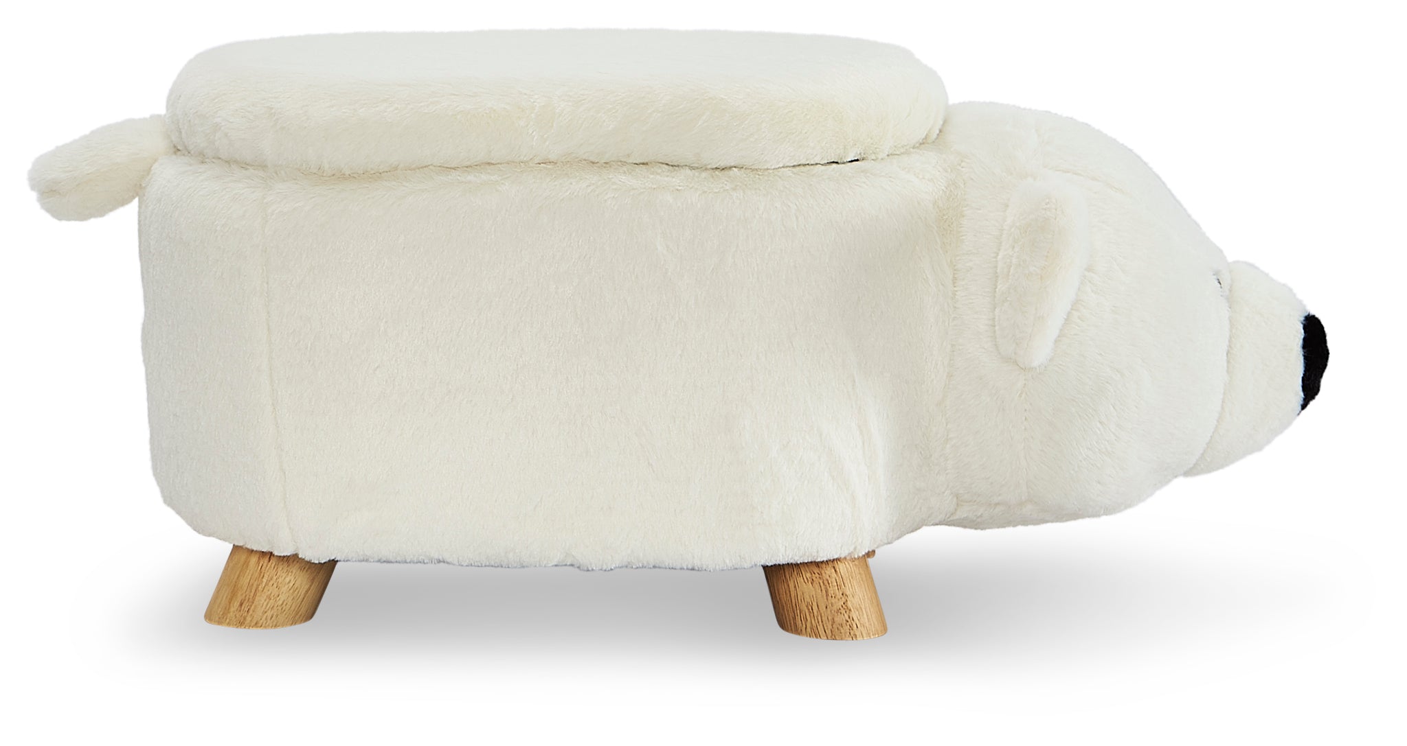 Polar Bear Storage Ottoman - White