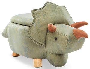 Tabouret de rangement dinosaure - vert