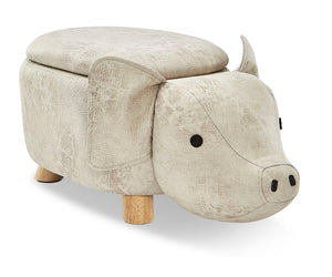 Tabouret de rangement cochon - gris