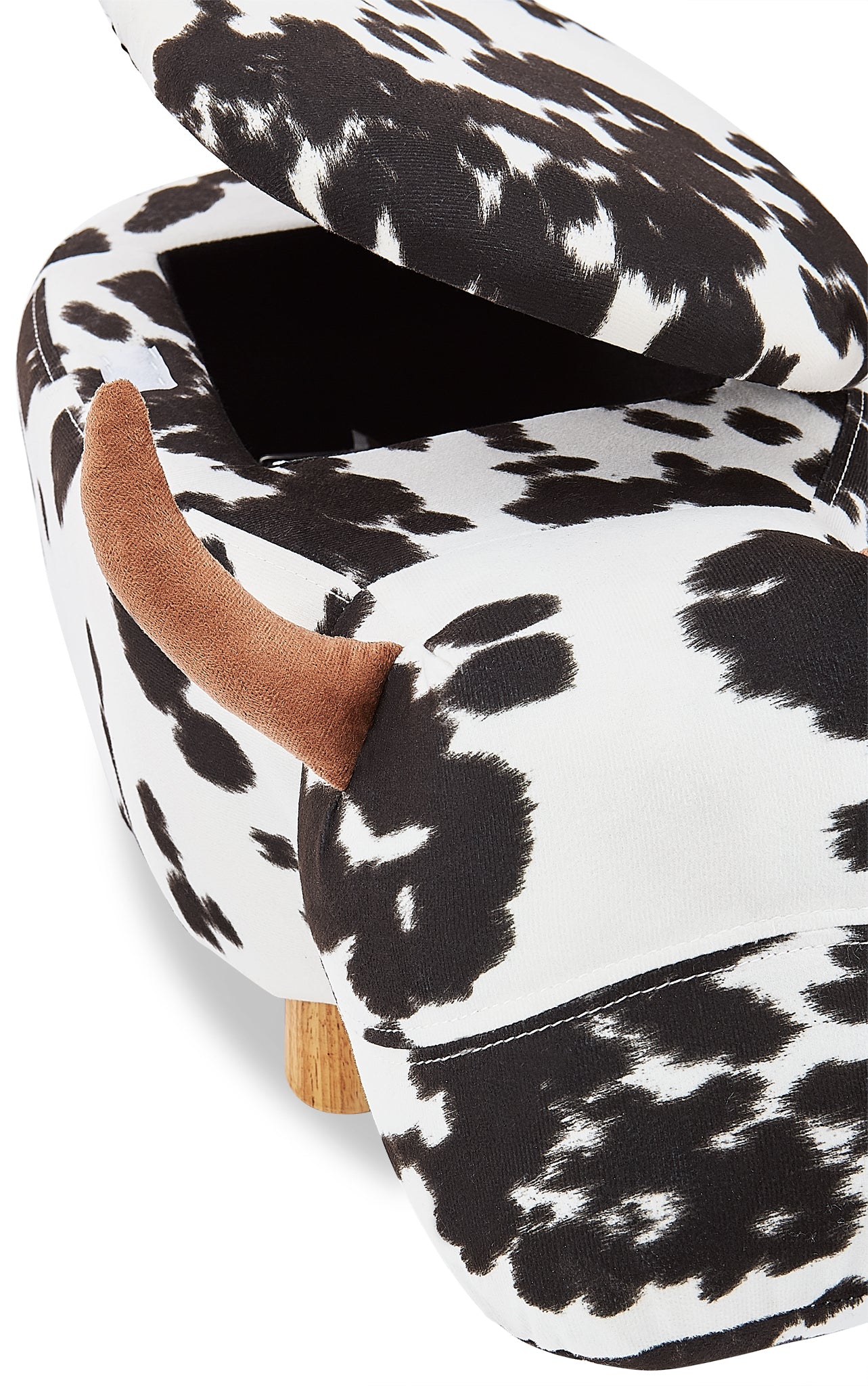 Cow Storage Ottoman - Black and White