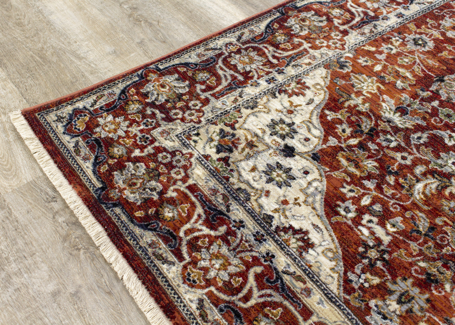 Satara Classic Border Area Rug - 5' X 8' - Red/Cream