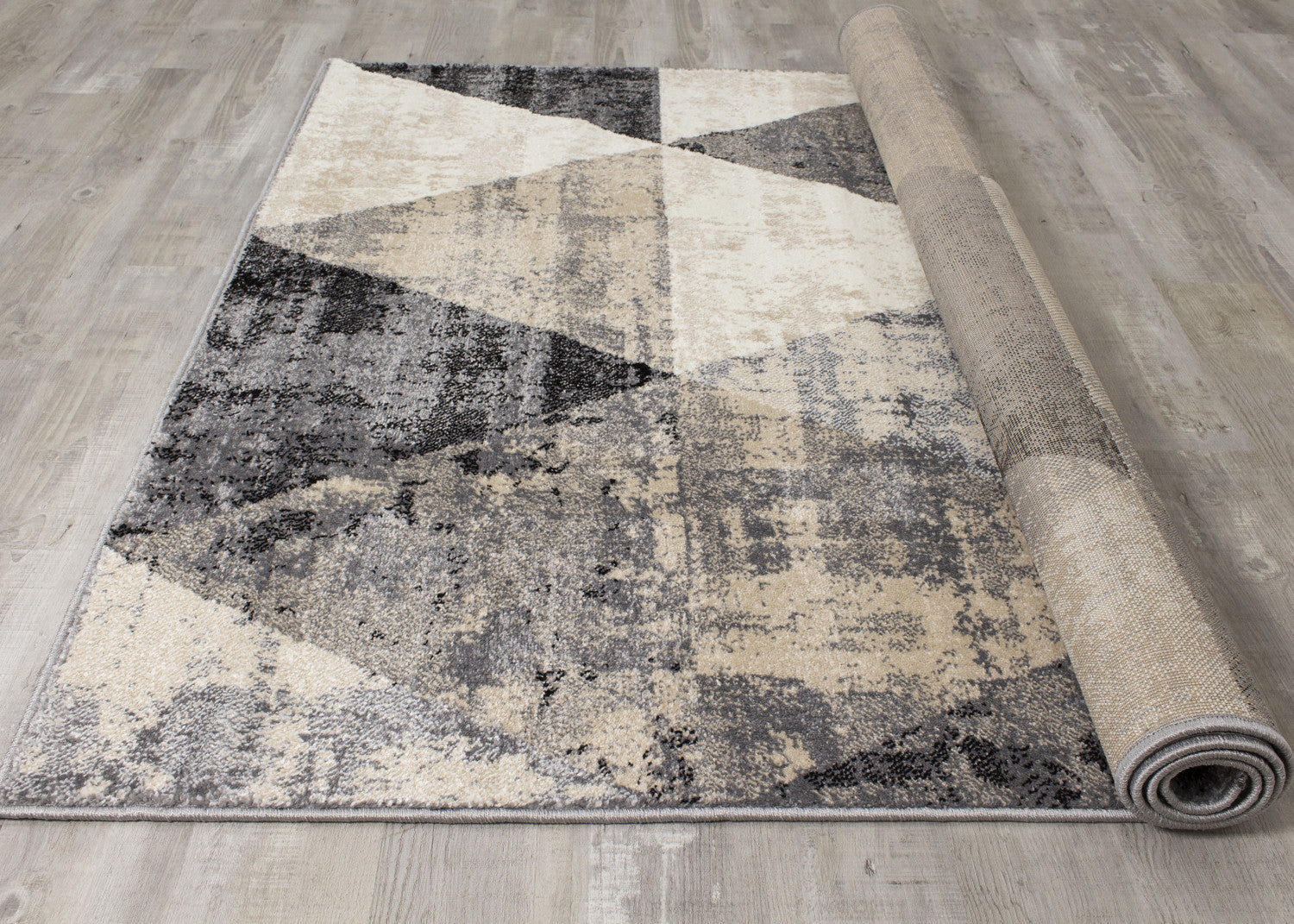 Siecle Triangle Shapes Area Rug - 2' X 8' - Cream/Beige