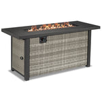 Melville One - Outdoor Rectangular Fire Table - Grey