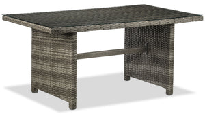 Melville OneTable haute de jardin avec dessus en verre trempé - gris