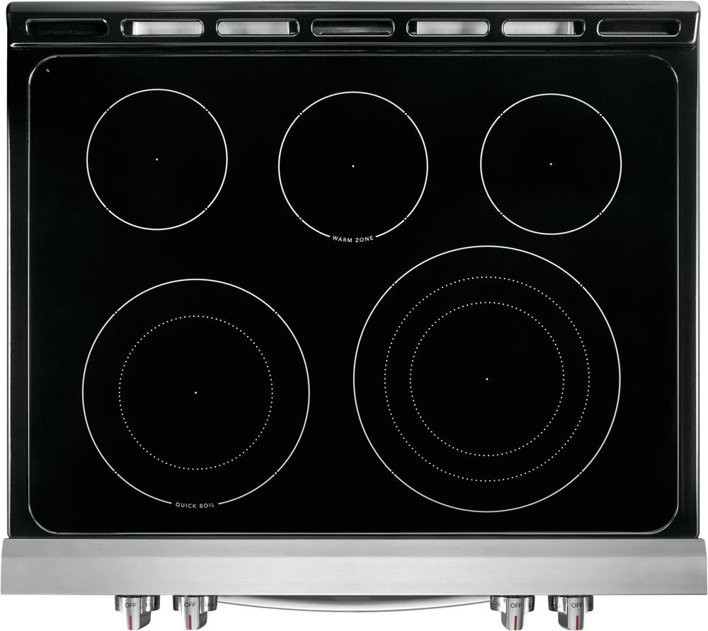 Frigidaire Gallery Smudge-Proof Stainless Steel Slide-In Electric Convection Range with Air Fry (5.4 Cu. Ft.) - CGEH3047VF