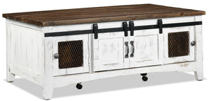 Pueblo Table de centre 50 po – blanc altéré