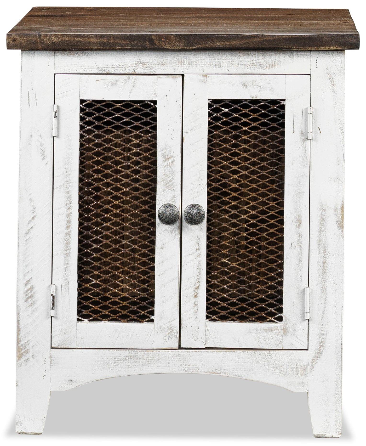 Pueblo 22.75" End Table - Weathered White