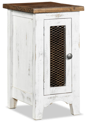 Pueblo Table d’appoint 17 po – blanc altéré