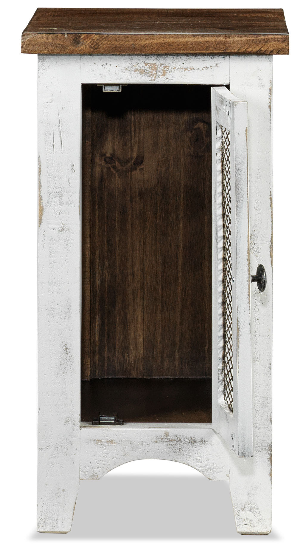 Pueblo 17" Chairside Table - Weathered White